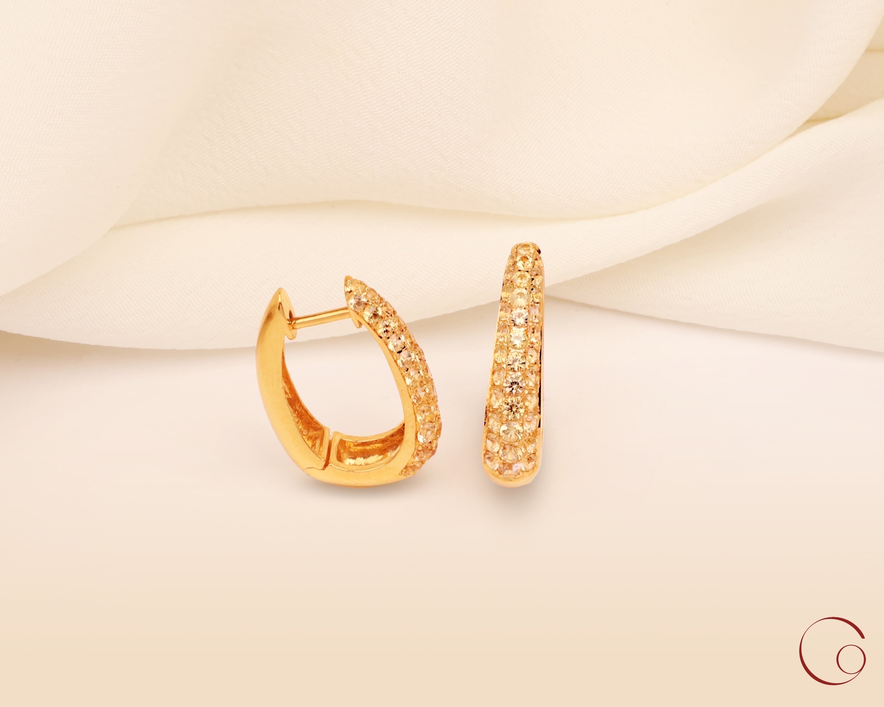 Ray of Hope - Yellow Sapphire Skinny Hoops