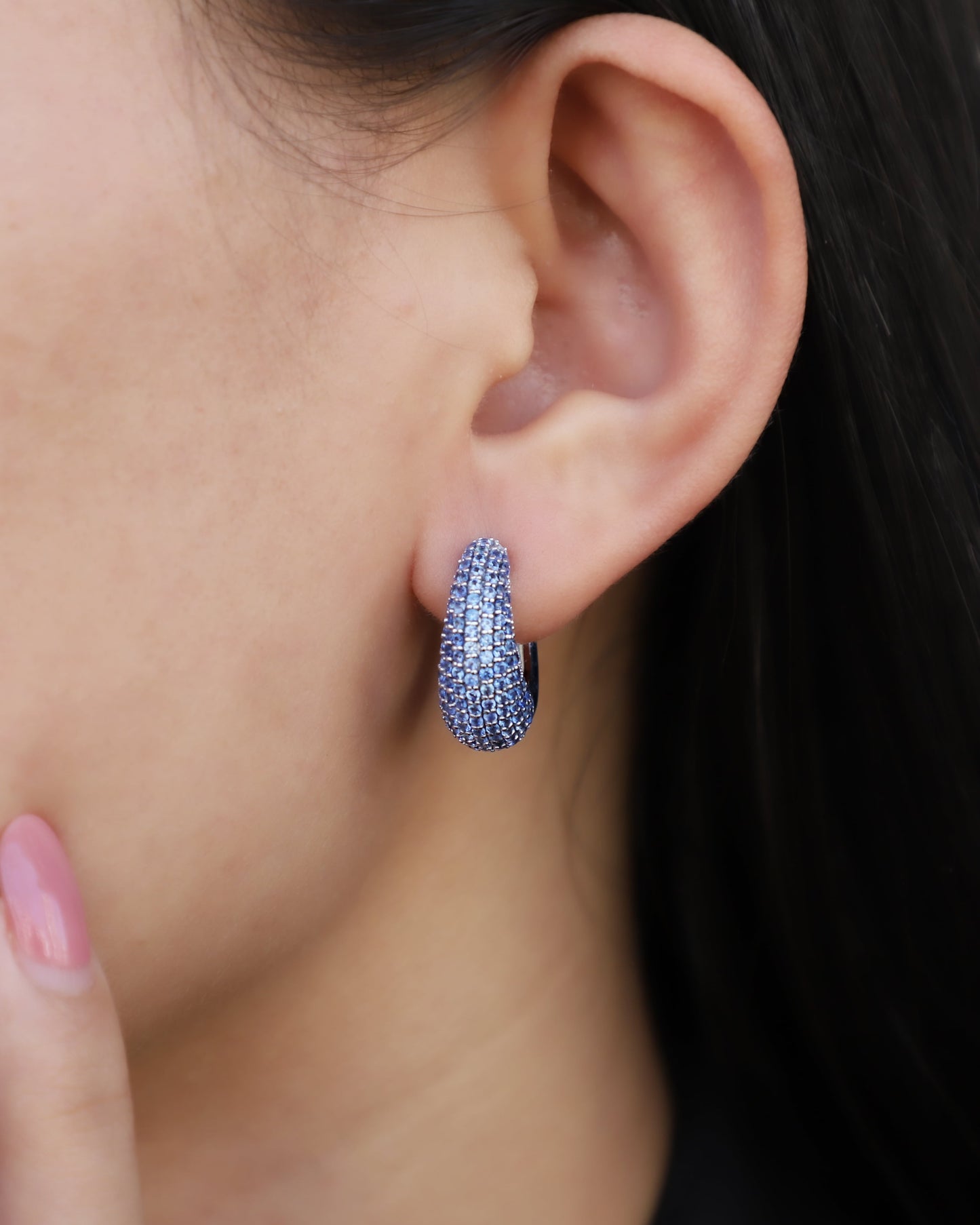 Periwinkle Sapphire Chunky Hoops