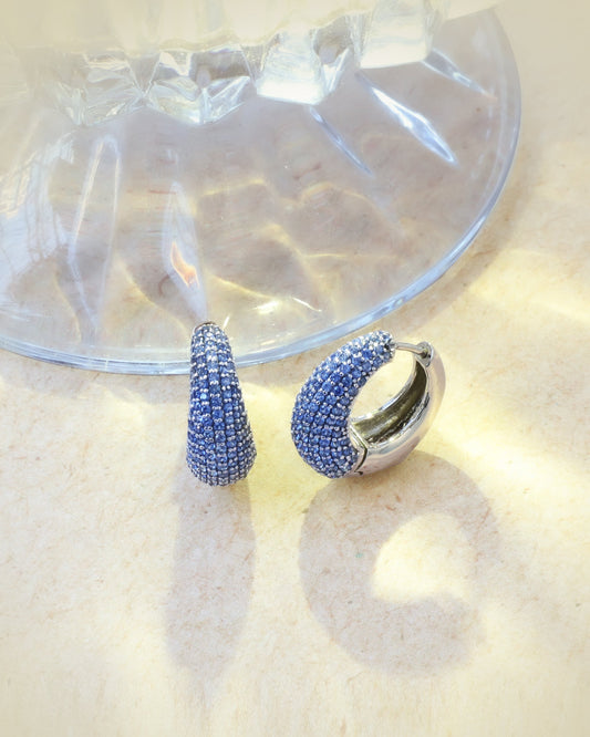 Periwinkle Sapphire Chunky Hoops