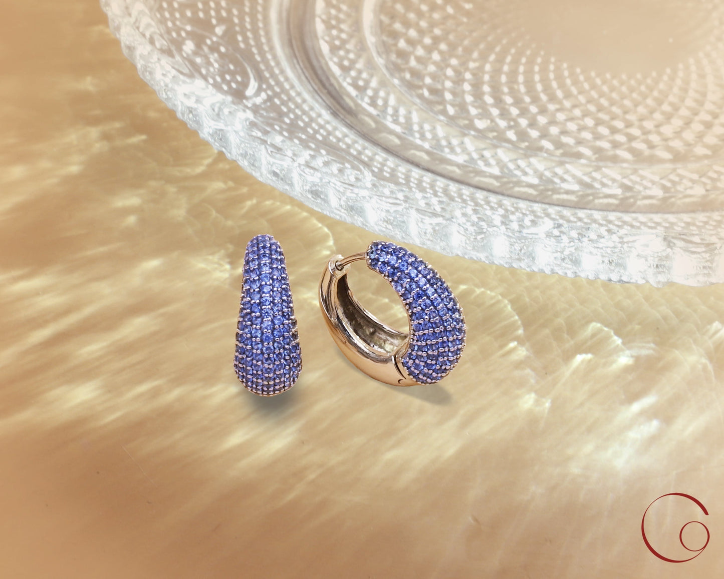 Periwinkle Sapphire Chunky Hoops