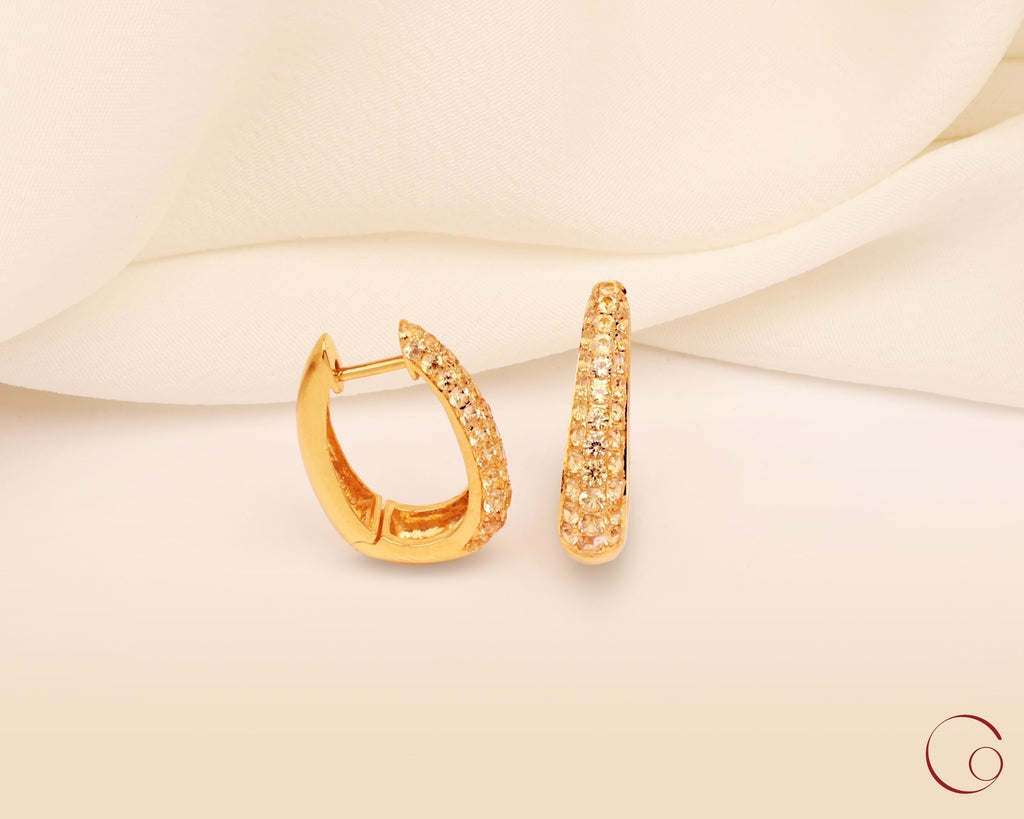 Ray of Hope - Yellow Sapphire Skinny Hoops
