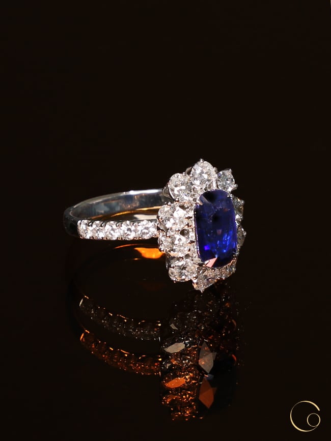 Sapphire Halo Ring
