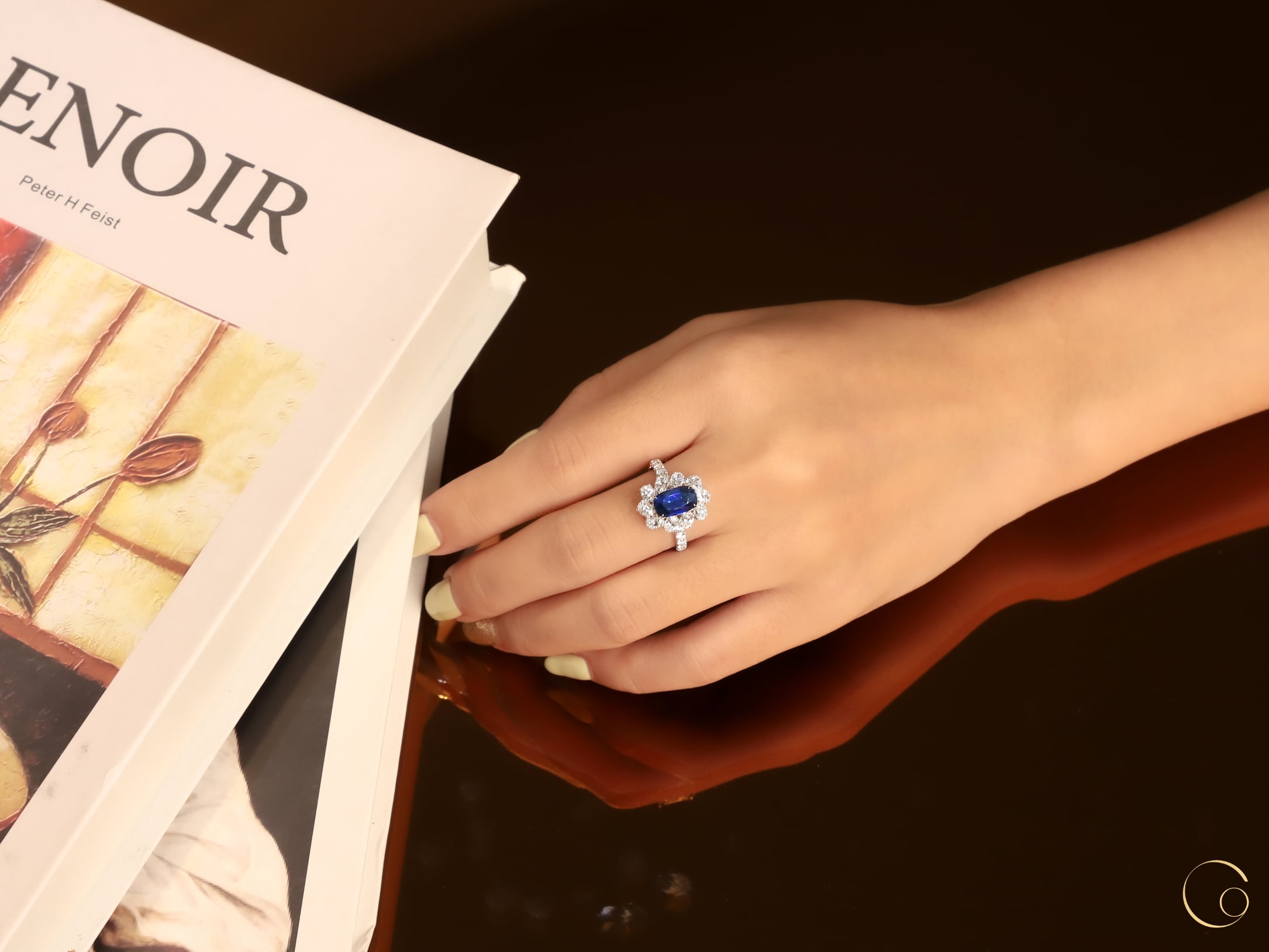 Sapphire Halo Ring